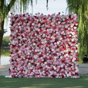 Fs-Bruiloft Bloemenmuur 8*8 Ft 5d Roze Roos Bloemenmuur Achtergrond Voor Bruiloft Decor - Product Image 4