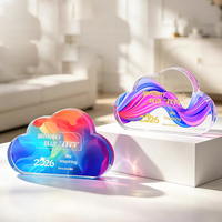 Plaque personnalisée en forme de nuage, trophée en cristal, récompense MH-FJ0081