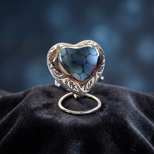 Heart Shaped Pet <b>Urn</b> Stainless Steel Antique Style Durable Casket for Ashes - Product Image 4