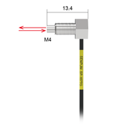 Câble de capteur à fibre optique Senpum M4 R2, tête de flexion à 90 degrés, amplificateur optique à fibre, sonde de capteur pour FU-66TZ