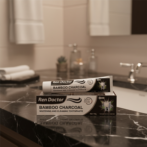 Dentifrice au <span class=keywords><strong>charbon</strong></span> de bambou bicolore avec peptides actifs, élimine les taches jaunes, blanchit les dents et rafraîchit l'haleine - Vente en gros - Product Image 6