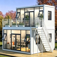 SKYLINE Maison Conteneur en Acier Mobile Respirante au Design Moderne, Montage et Démontage Rapides, pour Hôtel, Villa, Bureau, Logement, Faible Coût