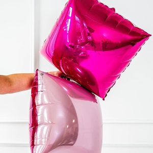 Globo <span class=keywords><strong>de</strong></span> Aluminio Cuadrado <span class=keywords><strong>de</strong></span> Doble Cara con Diseño <span class=keywords><strong>de</strong></span> Rosa Roja y Durazno, Color Rosa Metálico, <span class=keywords><strong>para</strong></span> Decoración <span class=keywords><strong>de</strong></span> Fondo en Bodas, San Valentín y Fiestas - Product Image 4