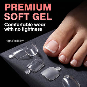 Pointe d'ongle en <span class=keywords><strong>gel</strong></span> souple 240 pièces, 12 tailles, préformées, sans lime, couvrance totale, pour <span class=keywords><strong>extension</strong></span> d'ongles de pieds en salon de manucure – Vente chaude - Product Image 3