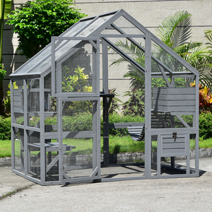 Recinto grande para gatos al aire libre para gatitos múltiples, casa de madera con cubierta impermeable para gatos, condominios, plataformas, puentes, puertas - Product Image 3