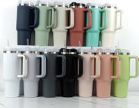 2024 RTS versi kedua 40oz Tumbler dengan pegangan tahan bocor tutup 12 warna petualangan luar ruangan perjalanan luar ruangan
