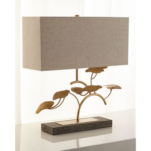Lampe de table de luxe en marbre blanc avec métal laiton pour hôtel - Product Image 2