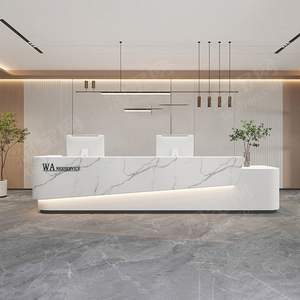 High End Modern Fiberglass Front Desk Custom Reception Counter Luxury Art for Villa Salon - Product Image 3