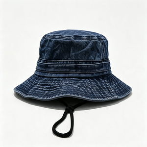 Chapeau Bob en Toile à Large Bord Anti-UV avec Sangle Mentonnière, Personnalisable, Idéal pour le Camping, la Pêche, les Sports et les Voyages – Vente en Gros - Product Image 5