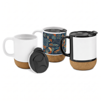Mug à café personnalisé en céramique avec base en liège, imprimé par sublimation, tasse à transfert thermique pour service de table en restaurant, cadeaux promotionnels