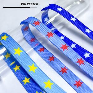 Lacets en polyester à motif étoile, lacets plats de style sport pour baskets décontractées, couleur bleu rouge, lacets de remplacement - Product Image 5