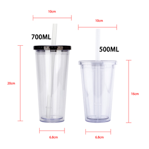 แก้วน้ำพลาสติกสองชั้น <span class=keywords><strong>Mlife</strong></span> ปลอดสาร BPA สำหรับขายส่ง พร้อมฝาพลาสติกใส หลอดดูด และจานรอง สำหรับเครื่องดื่มเย็น - Product Image 6
