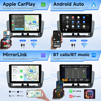 Autoradio BQCC 9 pouces MP5 avec Carplay sans fil, Android Auto, écran FM RDS BT, lecteur DVD multimédia coloré, stéréo pour Seat Ibiza 12-15