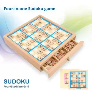 Jeu de <span class=keywords><strong>Sudoku</strong></span> à neuf grilles pour adultes et enfants, jeu d'échecs en <span class=keywords><strong>bois</strong></span>, jouets mathématiques de bureau pour la pensée logique - Product Image 4