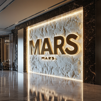Enseigne commerciale personnalisée avec lettres lumineuses Grande enseigne en lettres 3D Enseigne en métal en acier inoxydable doré rétroéclairée pour salon d'affaires en intérieur