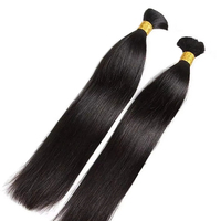Cabello Liso a Granel para Trenzas, 100g por Paquete, Extensiones Sin Trama, 100% Cabello Humano Remy, Color Natural