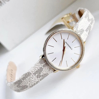 Montre pour femme coréenne en acier inoxydable or rose avec bracelet en PVC, cadran analogique simple à quartz, chronographe et affichage à double aiguille, lunette