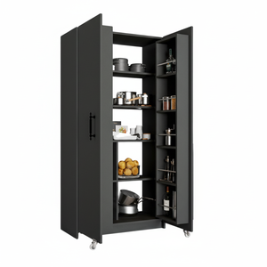 Aeka VEZIR Armario Multiusos de Cocina y Despensa con Paneles Antracita, 15 Estantes, Ahorra Espacio, Modelo Simple, Moderno y de Lujo - Product Image 1