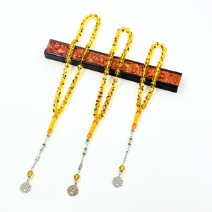 イスラム教徒用数珠 10mm、33個、樹脂製昆虫ビーズ、イスラムブレスレット、ミスバハ、スイミングプール、アラカール、ティビハ、ロザリオ用の祈りの数珠 - Product Image 6