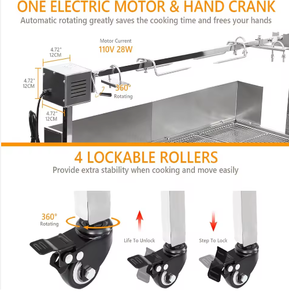 <span class=keywords><strong>Barbecue</strong></span> électrique rotatif automatique en acier inoxydable au <span class=keywords><strong>charbon</strong></span> de bois pour usage commercial en intérieur - Product Image 4