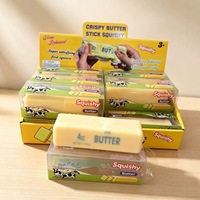 Jouet à presser en forme de bâton de beurre à montée lente, design 3D réaliste, en PU souple, anti-stress, jouet sensoriel unisexe à partir de 14 ans