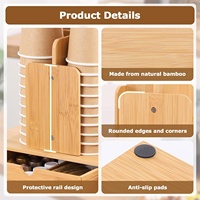 Homex |   Organisateur de station à café pour comptoir, support d'accessoires pour bar à café, distributeur de gobelets et de couvercles jetables