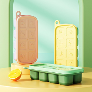 Molde para Cubitos de Hielo de Grado Alimenticio, Bandeja de Hielo con Tapa, Gran Capacidad, Formas Variadas, 8 Compartimentos, Uso Doméstico - Product Image 2