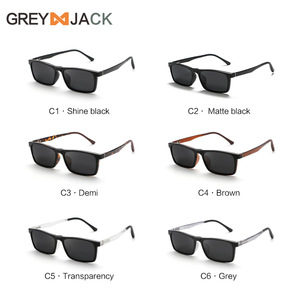 เกรย์แจ็คแว่นกันแดดแม่เหล็กกรอบสีดำ Tr90 เลนส์ยูวี 400 แฟชั่นสำหรับผู้ชายป้องกันแสงแดดขับรถเดินทางน้ำหนักเบา - Product Image 2