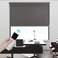 Persiana Enrollable Motorizada Inteligente con Tela Ignífuga, Persiana Eléctrica para Ventanas para Proyectos Hoteleros