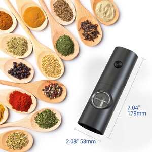 Salt <b>Pepper</b> <b>Grinder</b> Set Spice Bottle Black Electric Mill USB Type-C Rechargeable Lithium Battery Eco-Friendly Dishwasher Safe - Product Image 4