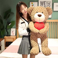 Mignon doux produits en peluche Saint Valentin cadeau de Noël Promotion brun Ted-dy ours avec coeur squishy jouets en peluche