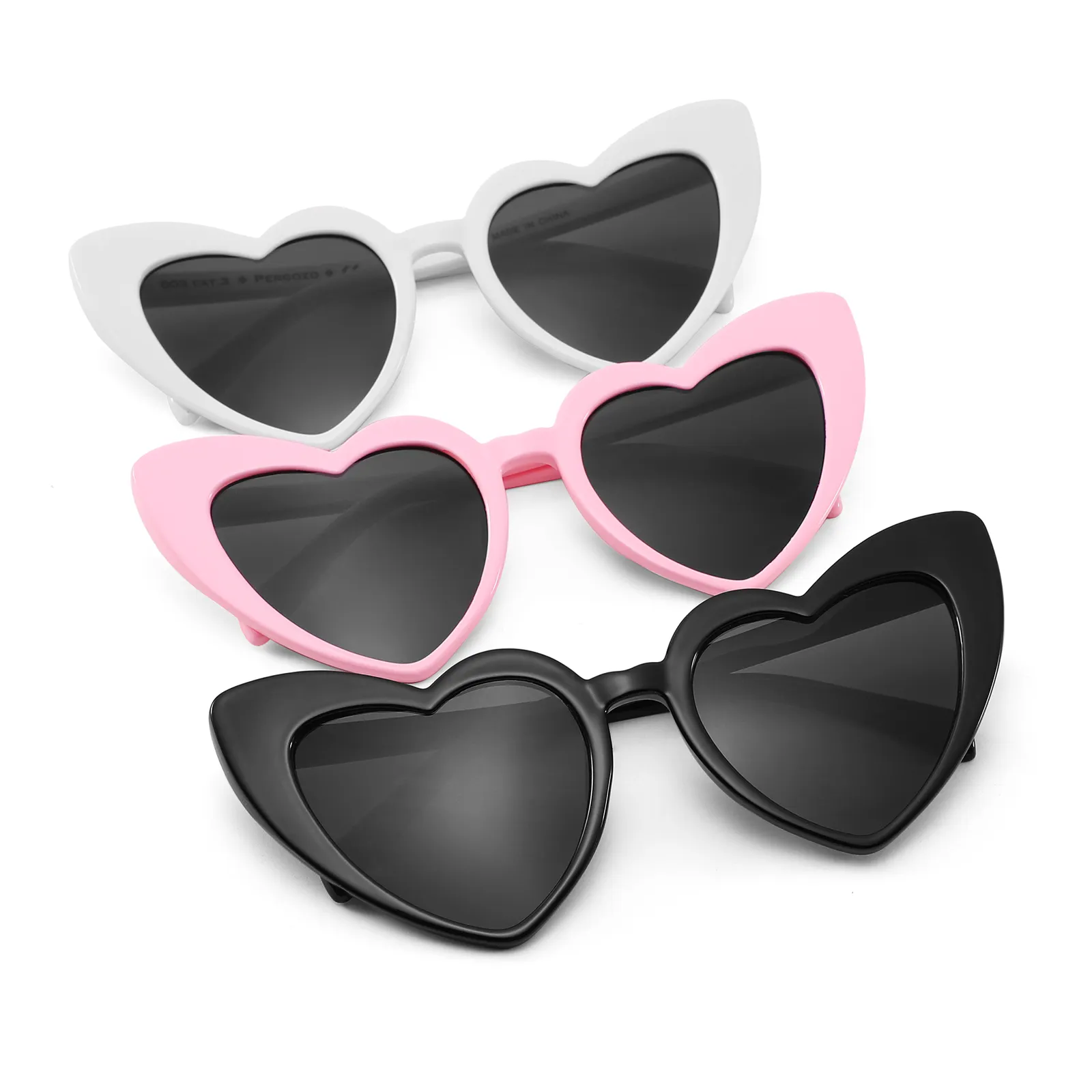 Fashionable high quality Lovely heart sunglasses custom logo point sunglasses for unisex