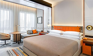Economy Wooden Hotel Twin <b>Bed</b> <b>Set</b> <b>Complete</b> Guest Room Furniture With Bedding Sofa TV Cabinet For Boutique Resort Hotel Project - Product Image 6