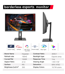 Moniteur de jeu <span class=keywords><strong>incurvé</strong></span> pour ordinateur LCD sans cadre personnalisé, 24/<span class=keywords><strong>27</strong></span> pouces, 165 Hz, 180 Hz, temps de réponse de 1 ms, 120 % sRGB, base relevable - Product Image 4