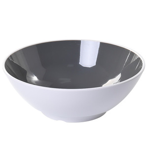 Tazón Redondo de Melamina Gris y Blanco, Duradero para Uso Diario, Té y Comida de Hotel - Product Image 1