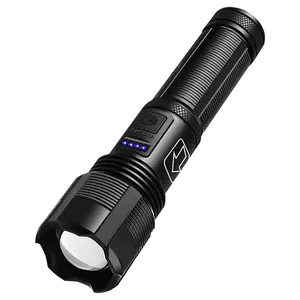 BORUiT High Quality Outdoor Portable Zoom LED Flashlight Super Bright Type-c Rechargeable Flashlights Hiking Camping Light