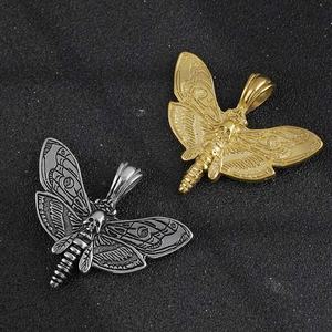 Collar con Colgante de Acero Inoxidable con Diseño de Mariposa y Efecto Esqueleto, Accesorios de Moda al por Mayor - Product Image 4