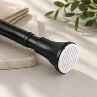 Tringle de Douche Rotative Ajustable en Acier Inoxydable Moderne, Robuste et Résistante à la Rouille, avec Extrémités Antidérapantes pour Salle de Bain