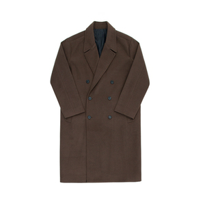 OEM all'ingrosso bottoni da uomo di colore puro stile coreano lungo <span class=keywords><strong>Trench</strong></span> cappotto di lana da uomo - Product Image 5