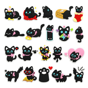 2025 Popular Personalized Multicolor Rubber Plastic Buckles Cute Pet Clog Sandals Cow Food Rainbow Black <b>Cats</b> <b>Shoes</b> Charms - Product Image 1