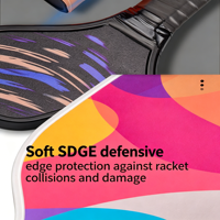 Raquette de pickleball Sovereign-Pro Honeycomb Polymer avec poignée antidérapante et carbone multicouche pour un jeu haute performance