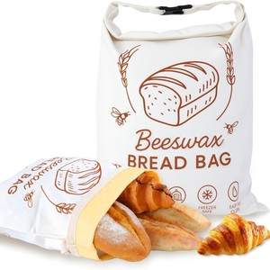 Sacchetti per Pane Personalizzati Riutilizzabili <span class=keywords><strong>in</strong></span> Cotone Cerato per Pane Fatto <span class=keywords><strong>in</strong></span> Casa, Sacchetti Antipolvere per Conservazione del Pane - Product Image 1
