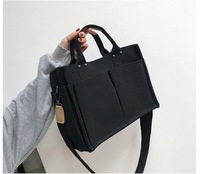 Sac de shopping en toile Ouye Fashion avec poche et fermeture éclair, logo imprimé, sac en toile pour étudiants avec logo, sac à bandoulière pour femmes