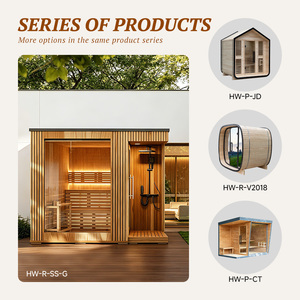 Sauna de Vapor de Madera para Exterior, Venta Directa de Fábrica, La Mejor Sauna Exterior con <span class=keywords><strong>Ducha</strong></span> - Product Image 4