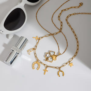 Trèfle à quatre feuilles Long Collier Bijoux Acier inoxydable Kleeblatt Schmuck Colares De Trevo 4 Folhas Collier <span class=keywords><strong>Trefle</strong></span> Quatre Feuille - Product Image 5