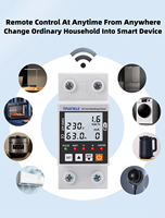 63A TUYA WiFi Medidor inteligente Protector de voltaje Disyuntor Dispositivo de relé de energía Interruptor de control inalámbrico para AC Smart Houseware
