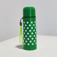 Bouteille d'eau en acier inoxydable à double isolation sous vide, motif circulaire à pois, mignonne pour enfants, très vendue, de haute qualité