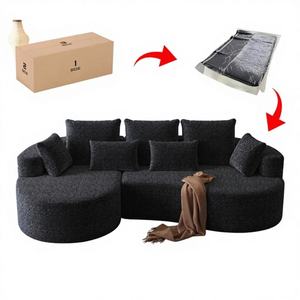 Juego de Sofás Reclinables Tapizados en Forma de L para Casas Pequeñas - Diseño Moderno Ecológico Modular Sin Pedido Mínimo - Product Image 1