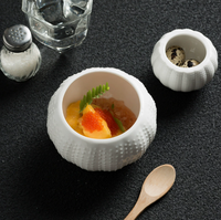 Bol en céramique pour gastronomie moléculaire, plat de présentation pour huîtres, petit bol à sashimi, assiette champignon, vaisselle de restaurant