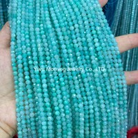 Pierres précieuses série bleue 2mm 3mm 4mm aigue-marine ronde à facettes Amazonite apatite petites perles de pierre naturelle pour la fabrication de bijoux